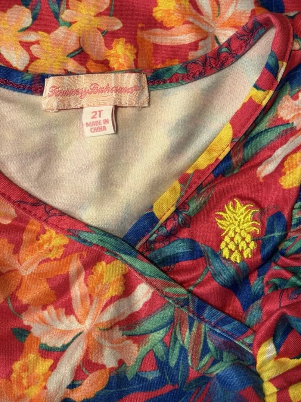 Tommy Bahama Toddler Floral Dress Size 2T — Ruffle Sleeve, Tropical, Vacation